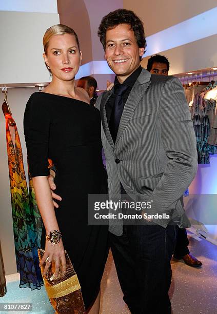 Actress Alice Evans and actor Ioan Gruffudd during the Alexander McQueen Store Opening at Alexander McQueen on May 13, 2008 in Los Angeles,...