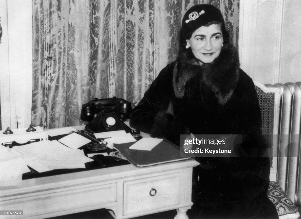 French fashion designer Gabrielle 'Coco' Chanel at a London hotel