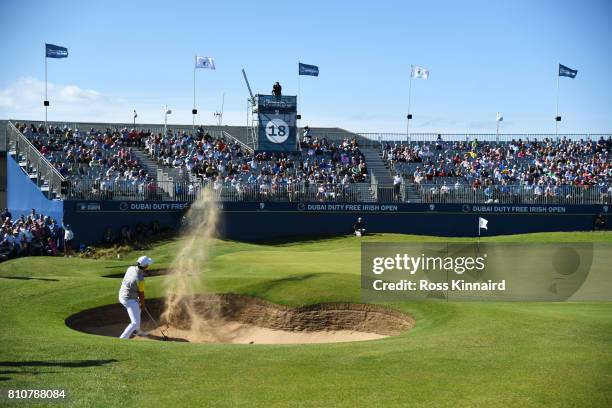 Daniel Im of the United States hits his third shot on the 18th hole during day three of the Dubai Duty Free Irish Open at Portstewart Golf Club on...