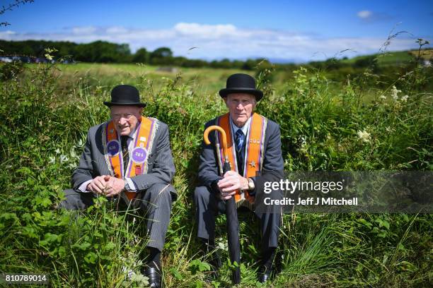 Orangmen take part in the annual pre Twelfth of July parade held in Rossnowlagh on July 8, 2017 in Donegal, Ireland. The demonstration in Rossnowlagh...