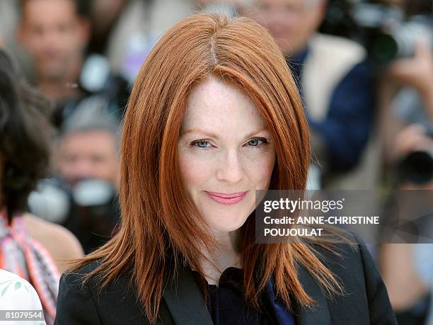Actress Julianne Moore poses during a photocall for Brazilian director Fernando Meirelles' film 'Blindness' at the 61st edition of the Cannes Film...