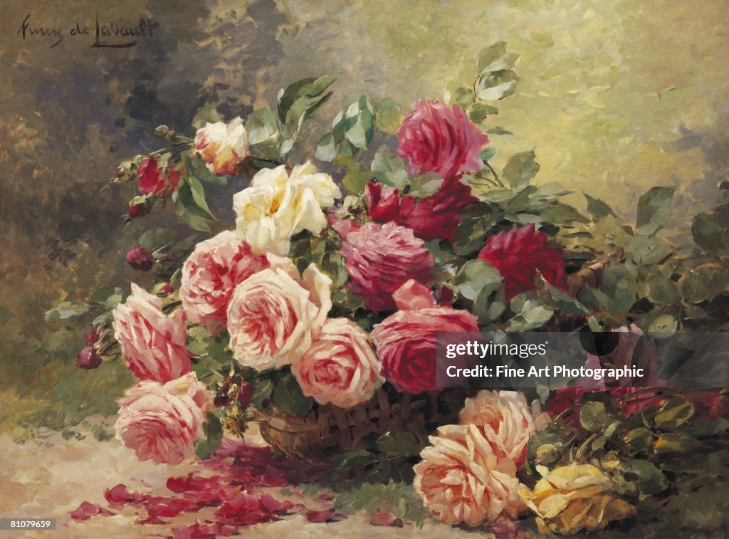 19th Roses Roses French 19th Century Floral Painting High-Res Vector Graphic ...
