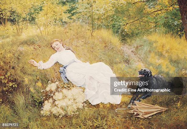 a summer's day - 18 19 years stock illustrations