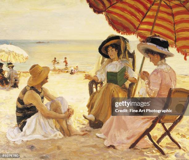 ilustraciones, imágenes clip art, dibujos animados e iconos de stock de la plage - parasol de plage