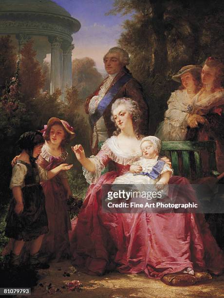 the french royal family - 6 11 months stock illustrations