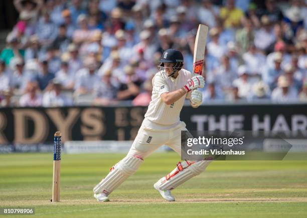 England Captain Joe Root batting during Day One of the 1st Investec Test Match between England and South Africa at Lord's Cricket Ground on July 6,...