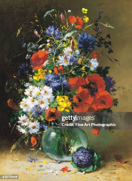 summer flowers - vase stock illustrations