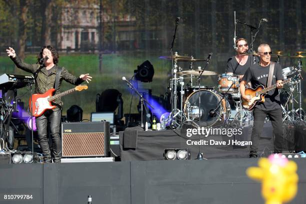 Roland Orzabal and Curt Smith of Tears for Fears perform on stage at the Barclaycard Presents British Summer Time Festival in Hyde Park on July 8,...