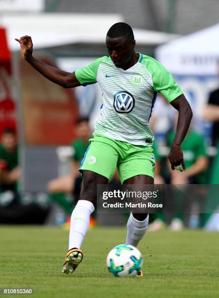 Paul-Georges Ntep of Wolfsburg runs with the ball during the preseason friendly match between Gifhorner SV and VfL Wolfsburg at GWG Stadium on July...