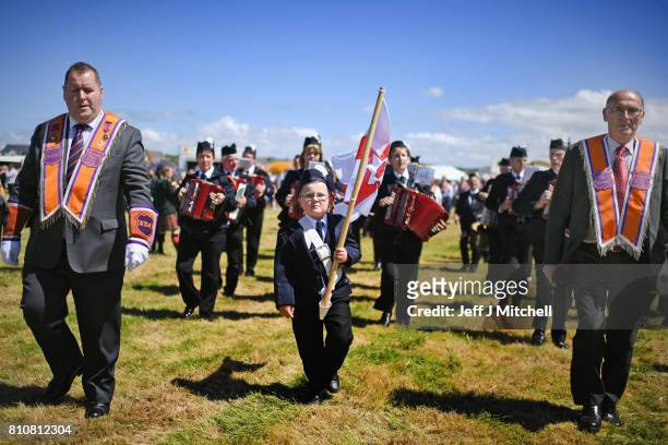 Orangmen take part in the annual pre Twelfth of July parade held in Rossnowlagh on July 8, 2017 in Donegal, Ireland. The demonstration in Rossnowlagh...