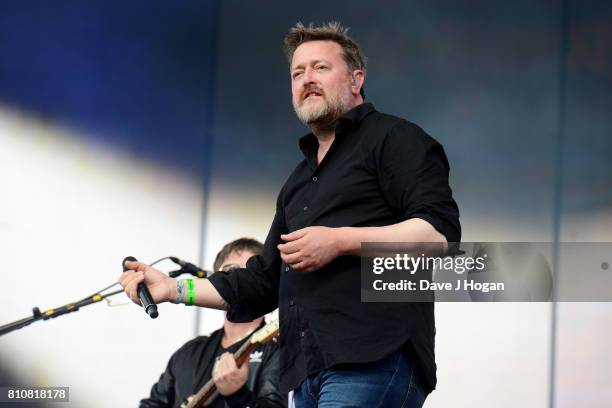 Guy Garvey of Elbow performs on stage at the Barclaycard Presents British Summer Time Festival in Hyde Park on July 8, 2017 in London, England.