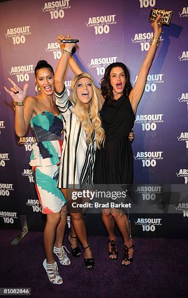 Jaslene Gonzalez, Aubrey ODay and Janice Dickinson attend the Kanye West and Absolut After Party at 1 Oak on May 13, 2008 in New York City.