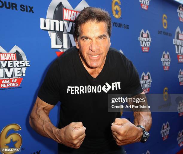 Actor Lou Ferrigno arrives at Marvel Universe LIVE! Age Of Heroes World Premiere Celebrity Red Carpet Event at Staples Center on July 8, 2017 in Los...