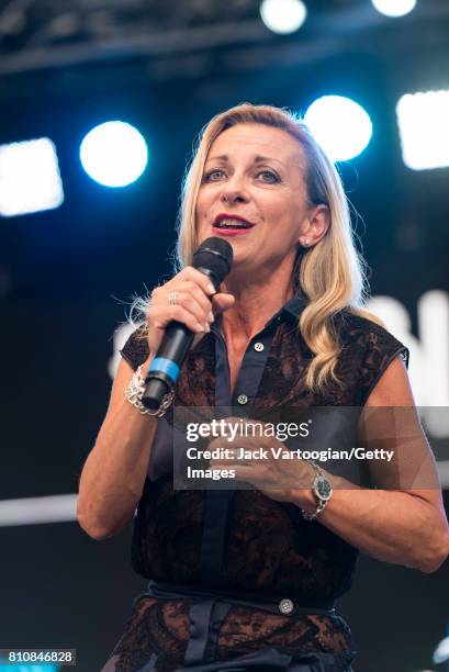 French soprano Natalie Dessay, with the Ensemble Matheus, performs onstage at Central Park SummerStage, New York, New York, July 1, 2017. The concert...