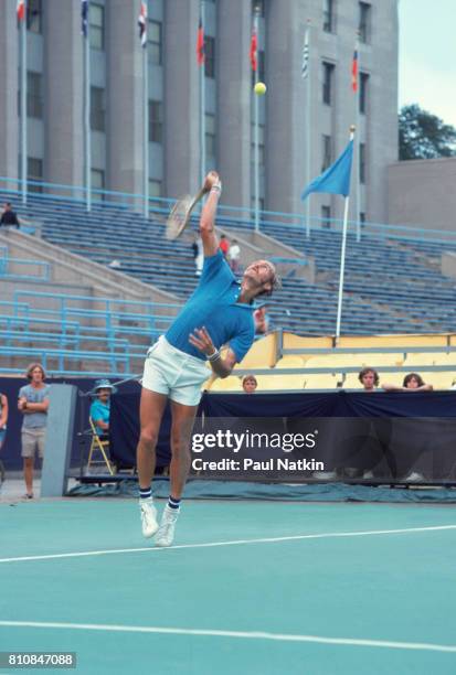 Stan Smith at a tennis tournament at Soldier Field in Chicago Illinois, 1976.