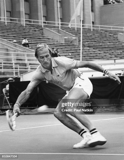 Stan Smith at a tennis tournament at Soldier Field in Chicago Illinois, 1976.