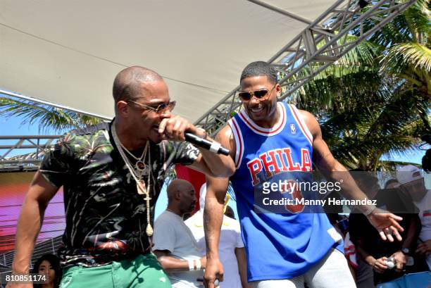 Nelly and T.I. Performs at Irie Weekend Pool Party at the Eden Roc on July 1, 2017 in Miami Beach, Florida.
