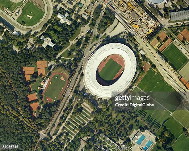 This is an aerial image of Ernst Happel Stadium in Vienna Austria.
