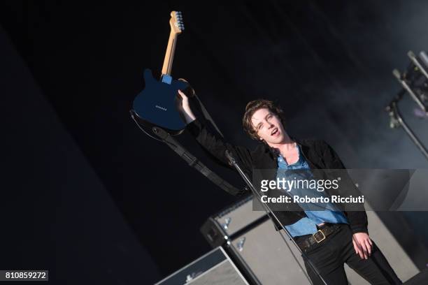Van McCann of British rock band Catfish and the Bottlemen performs on stage during TRNSMT Festival Day 2 at Glasgow Green on July 8, 2017 in Glasgow,...