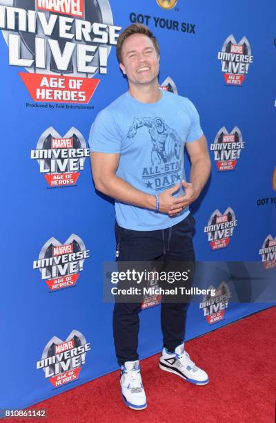 Actor Scott Porter attends the world premiere of Marvel Universe Live! Age Of Heroes at Staples Center on July 8, 2017 in Los Angeles, California.