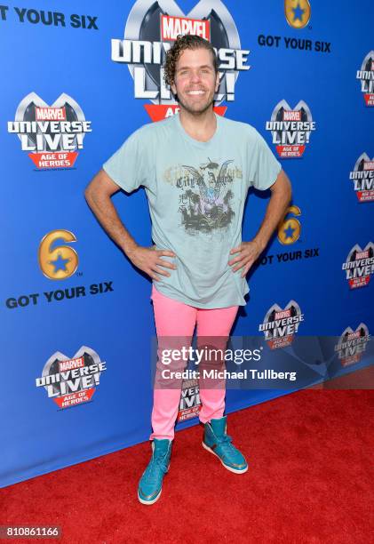 Perez Hilton attends the world premiere of Marvel Universe Live! Age Of Heroes at Staples Center on July 8, 2017 in Los Angeles, California.