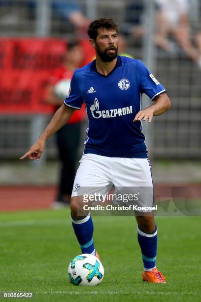 Coke of Schalke runs with the ball during the preseason friendly match between SpVgg Erkenschwick and FC Schalke 04 at Stimberg Stadium on July 8,...