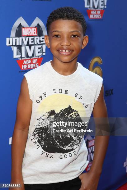 Actor Lonnie Chavis arrives at Marvel Universe LIVE! Age Of Heroes World Premiere Celebrity Red Carpet Event at Staples Center on July 8, 2017 in Los...