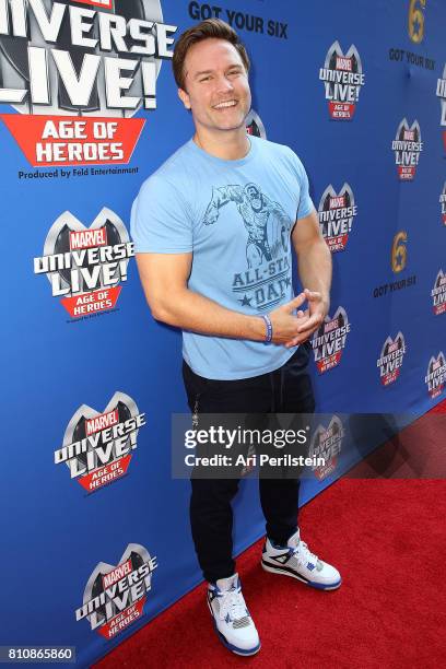 Actor Scott Porter arrives at Marvel Universe LIVE! Age Of Heroes World Premiere Celebrity Red Carpet Event at Staples Center on July 8, 2017 in Los...