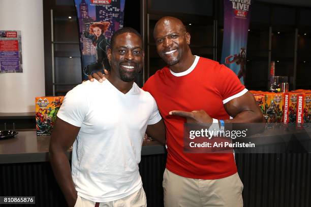 Actor Sterling K. Brown and Actor Terry Crews attend the Marvel Universe LIVE! Age Of Heroes World Premiere Celebrity Red Carpet Event at Staples...
