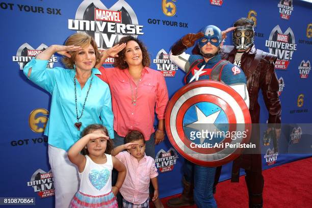 Actress Angelica Meria and Actress Angelica Vale arrive at Marvel Universe LIVE! Age Of Heroes World Premiere Celebrity Red Carpet Event at Staples...