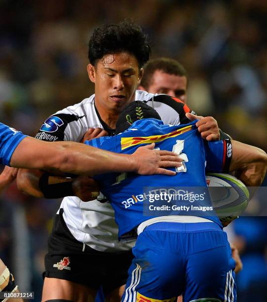 Yoshitaka Tokunaga of the Sunwolves during the Super Rugby match between DHL Stormers and Sunwolves at DHL Newlands on July 08, 2017 in Cape Town,...