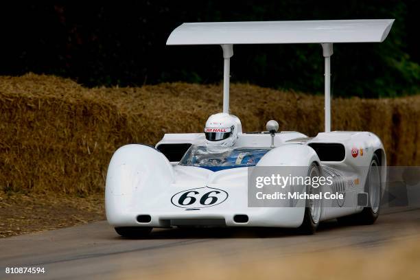 Chaparral 2E driven by Jim Hall jr during the Goodwood festival of Speed at Goodwood on June 30th, 2017 in Chichester, England.