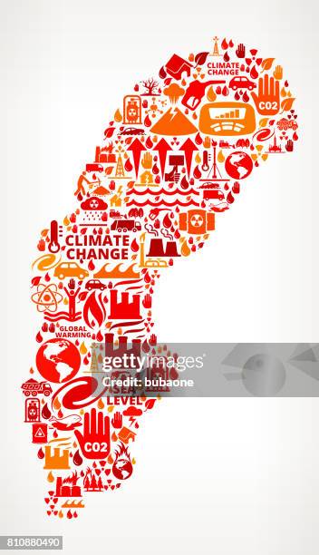 sweden global warming climate change vector graphic - midsummer scandinavia stock illustrations