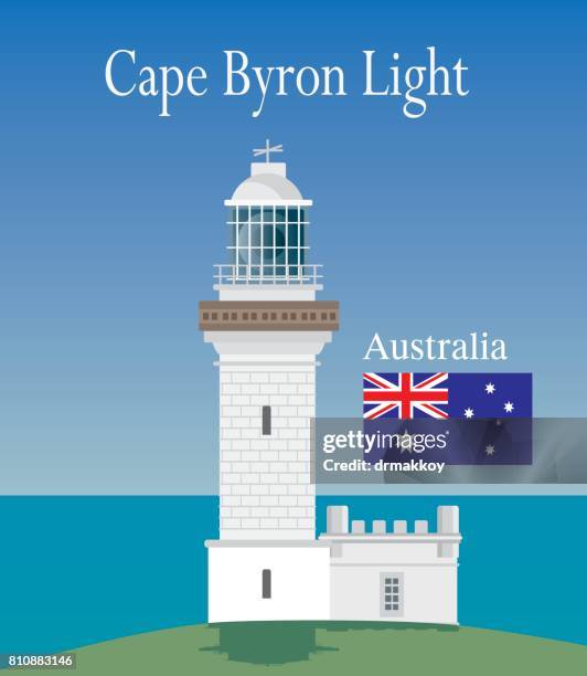 cape byron lighthouse - lighthouse light stock illustrations