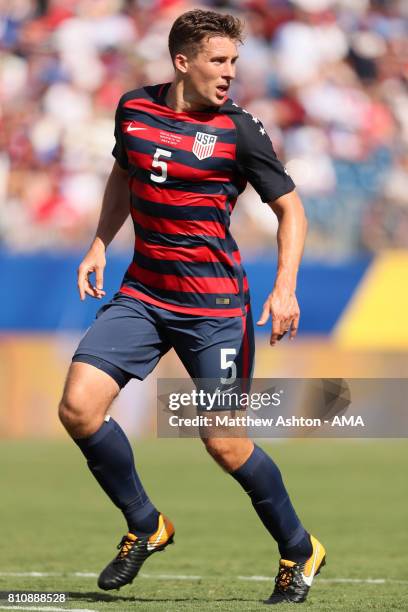 Matt Besler of the United States in action during the 2017 CONCACAF Gold Cup Group B match between the United States and Panama at Nissan Stadium on...