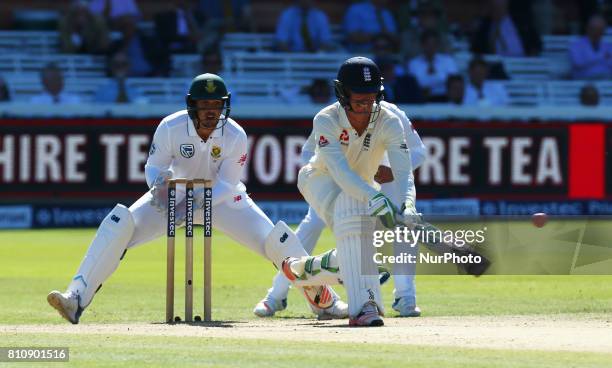 England's Keaton Jennings during 1st Investec Test Match Day Three between England and South Africa at Lord's Cricket Ground in London on July 08,...