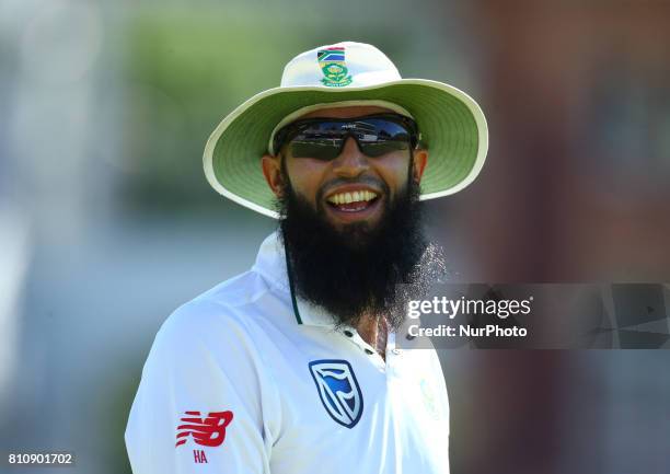 Hashim Amla of South Africa during 1st Investec Test Match Day Three between England and South Africa at Lord's Cricket Ground in London on July 08,...