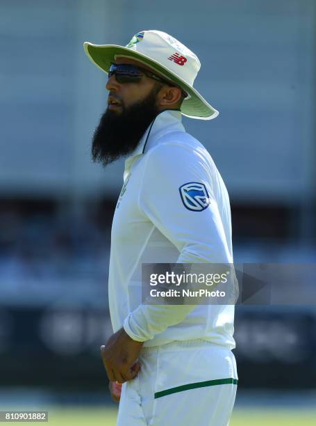 Hashim Amla of South Africa during 1st Investec Test Match Day Three between England and South Africa at Lord's Cricket Ground in London on July 08,...