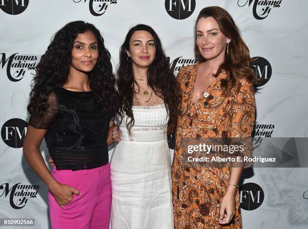 Panelists Manuela Testolini, Shiva Rose and Kelly Zajfen attend the Mamas Making It Summit at W Hollywood on July 8, 2017 in Hollywood, California.