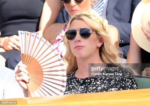 Laura Kenny attends day six of the Wimbledon Tennis Championships at the All England Lawn Tennis and Croquet Club on July 8, 2017 in London, United...
