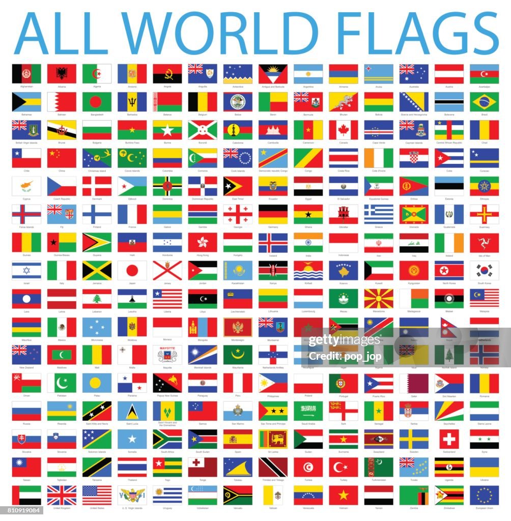 Tout monde drapeaux - Vector Icon Set