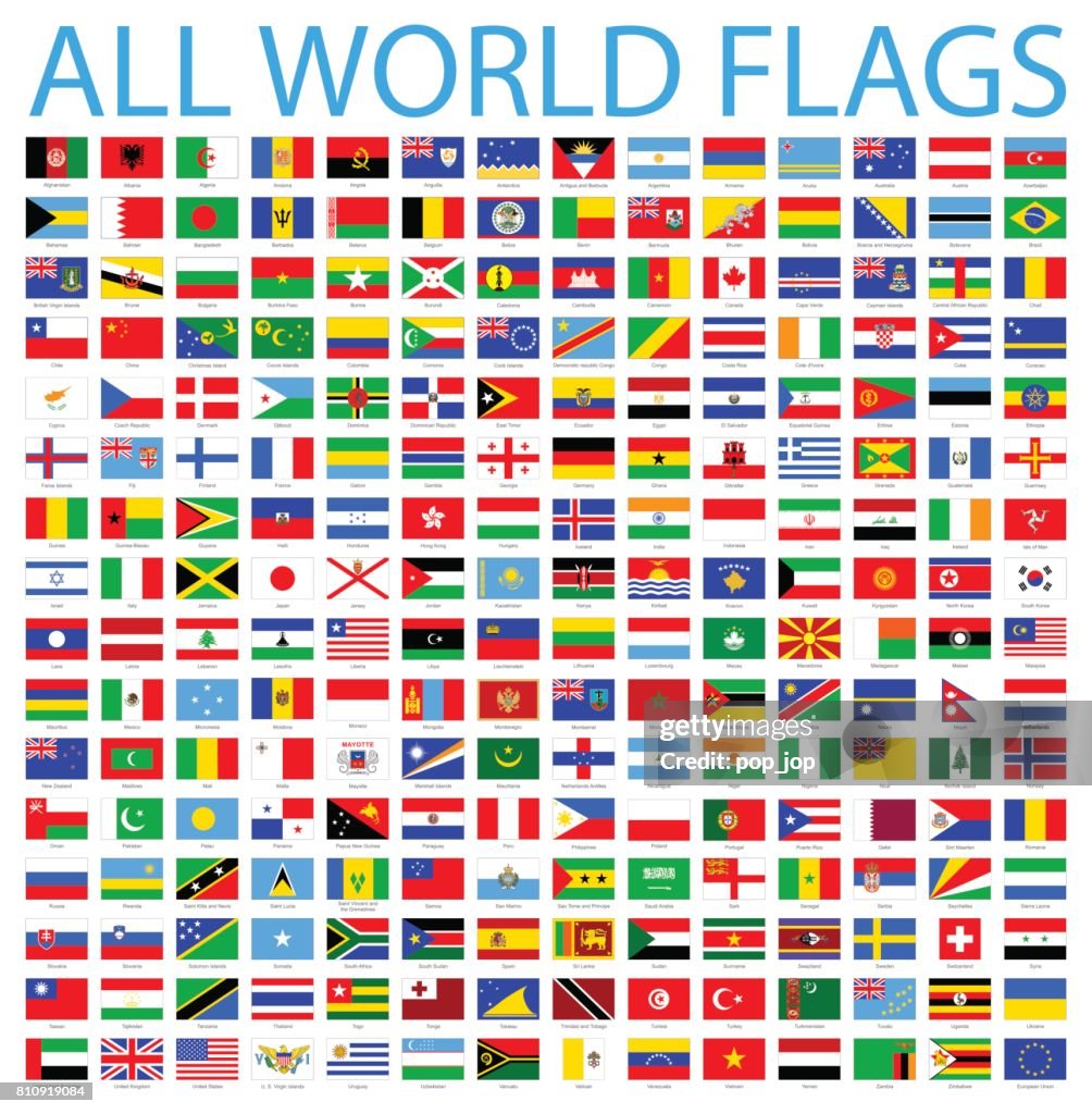 Alla världens flaggor - Vector Ikonuppsättning