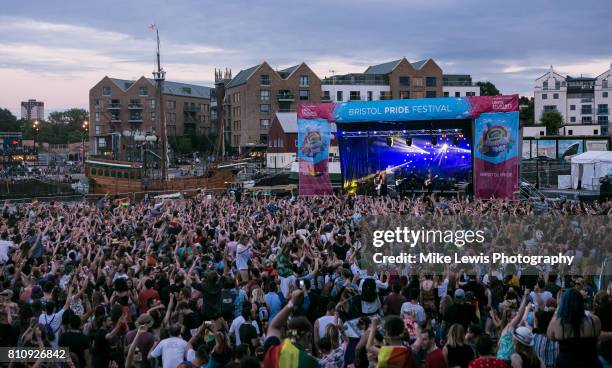 Busted headline Bristol Pride festival on July 8, 2017 in Bristol, England.