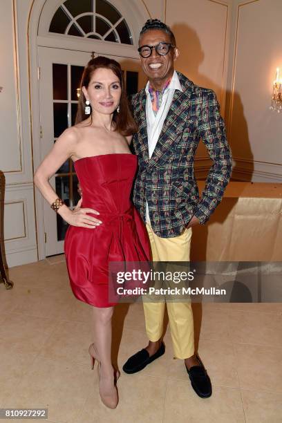 Jean Shafiroff and B. Michael attend Katrina and Don Peebles Host NY Mission Society Summer Cocktails at Private Residence on July 7, 2017 in...