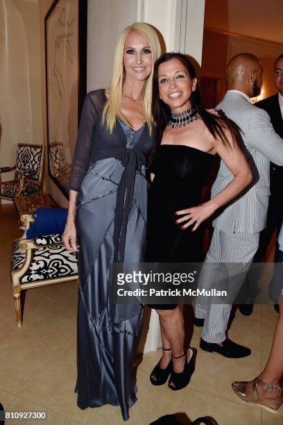 Katrina Peebles and Wendy Diamond attend Katrina and Don Peebles Host NY Mission Society Summer Cocktails at Private Residence on July 7, 2017 in...