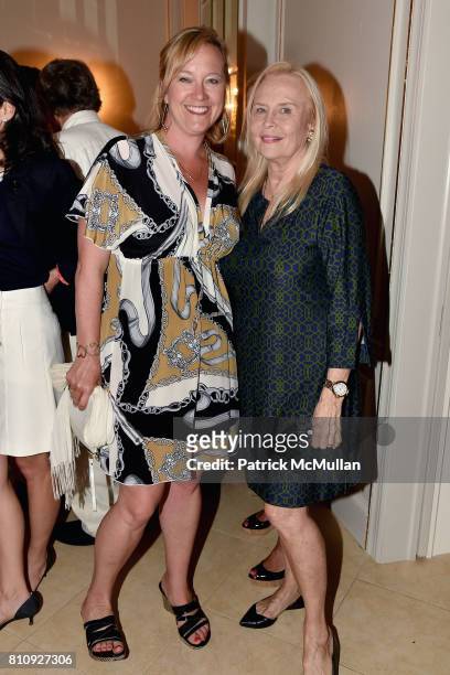 Barbara Poliwoda and Cornelia Bregman attend Katrina and Don Peebles Host NY Mission Society Summer Cocktails at Private Residence on July 7, 2017 in...