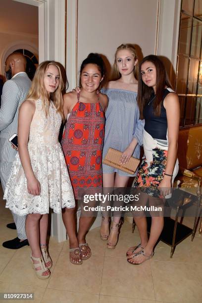 Caroline Philipson, Julia Demeritt, Chloe Lahockey and Chloe Peebles attend Katrina and Don Peebles Host NY Mission Society Summer Cocktails at...