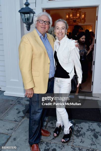 Dominick D'Alleva and Robin Cofer attend Katrina and Don Peebles Host NY Mission Society Summer Cocktails at Private Residence on July 7, 2017 in...