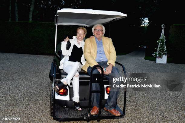 Robin Cofer and Dominick D'Alleva attend Katrina and Don Peebles Host NY Mission Society Summer Cocktails at Private Residence on July 7, 2017 in...