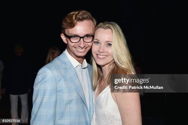 Cole Rumbough and Leah Rumbough attend Katrina and Don Peebles Host NY Mission Society Summer Cocktails at Private Residence on July 7, 2017 in...